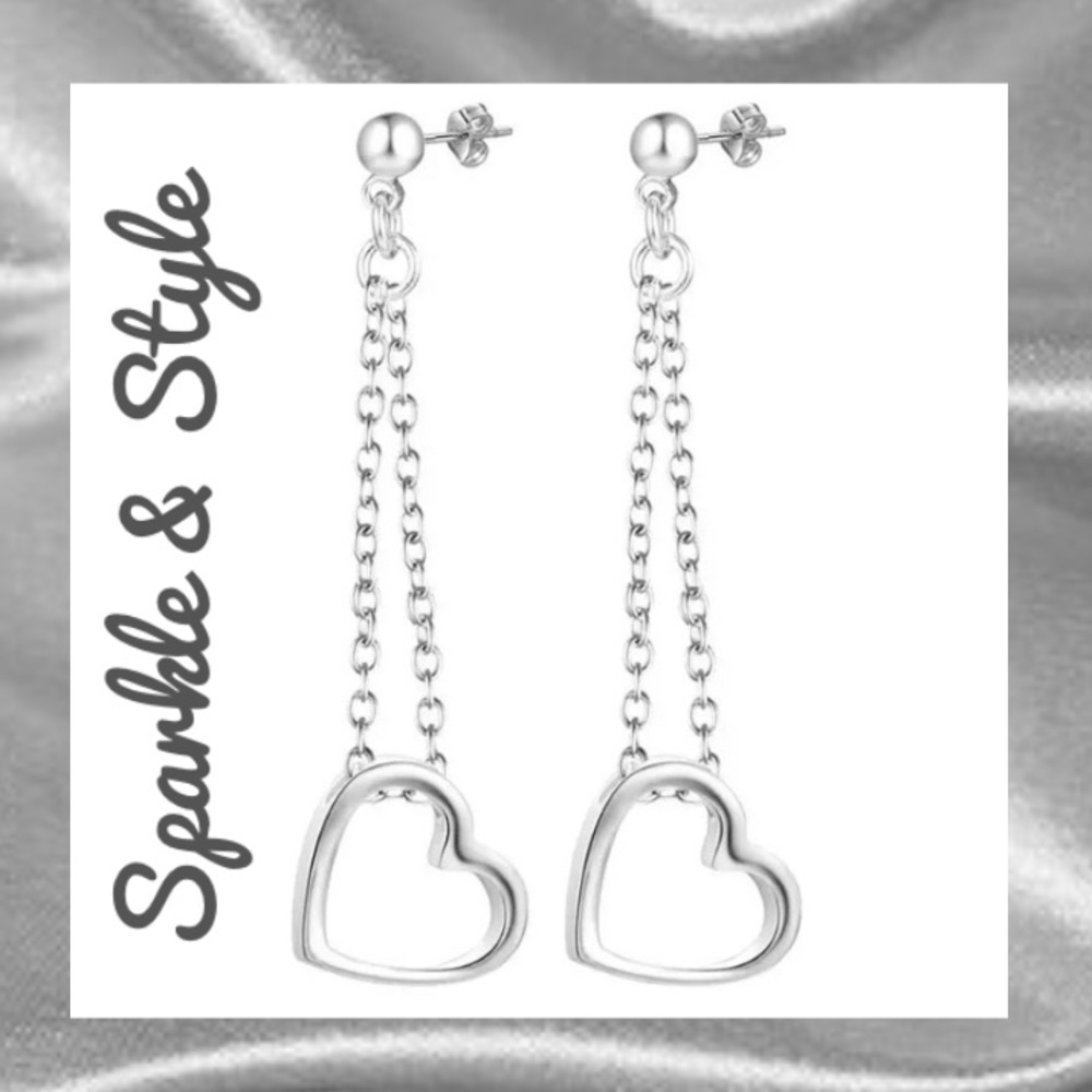 ✨ New Silver Dangling Hearts Earrings ✨